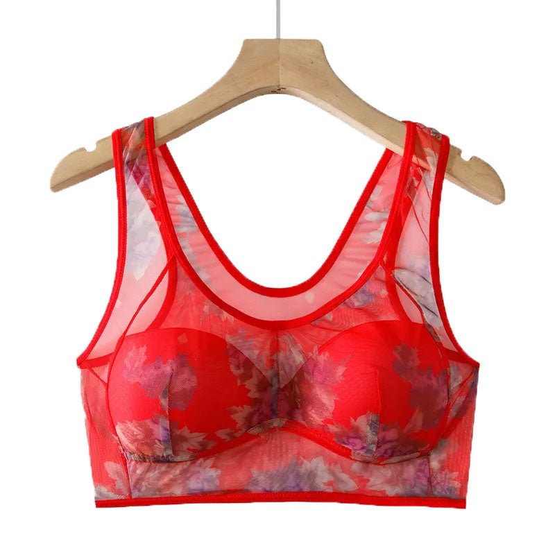 Women's Vest Plus Size Most Comfortable Mesh Wireless Bra for Middle - aged & Elderly - Beauty Belliss